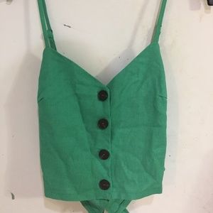 Lush Green Linen Crop top